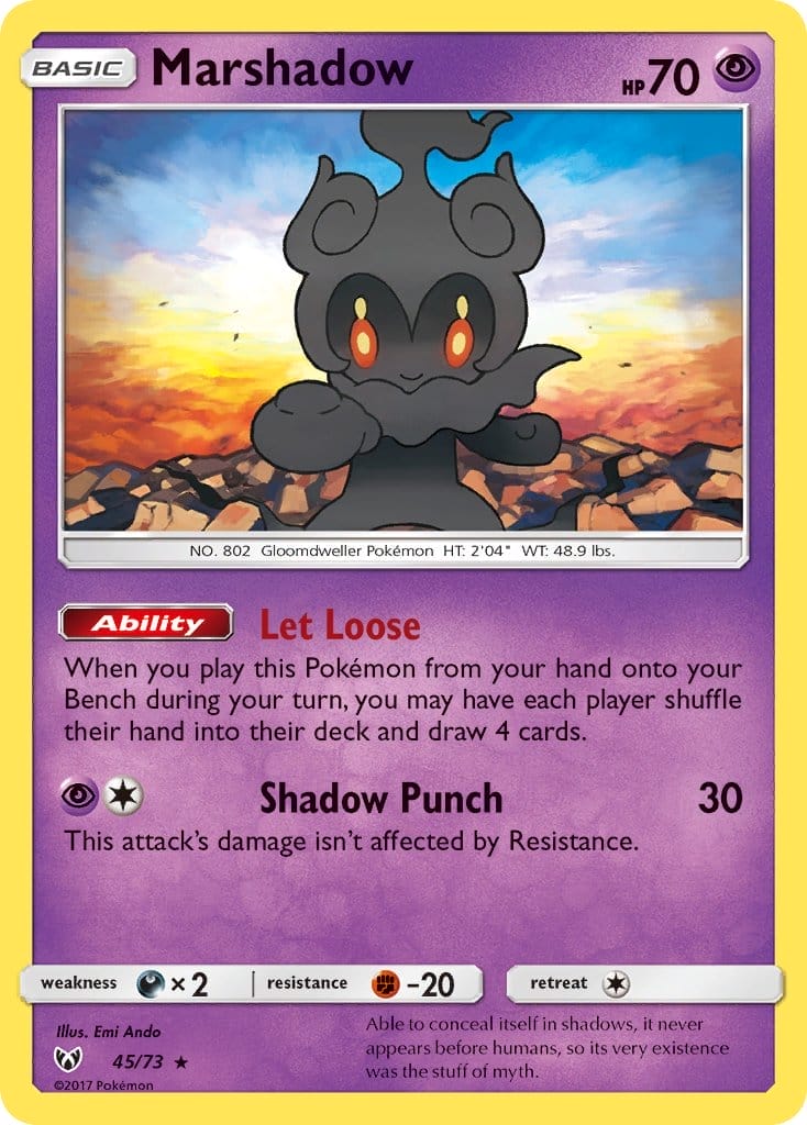 Marshadow Card From Shining Legends Set