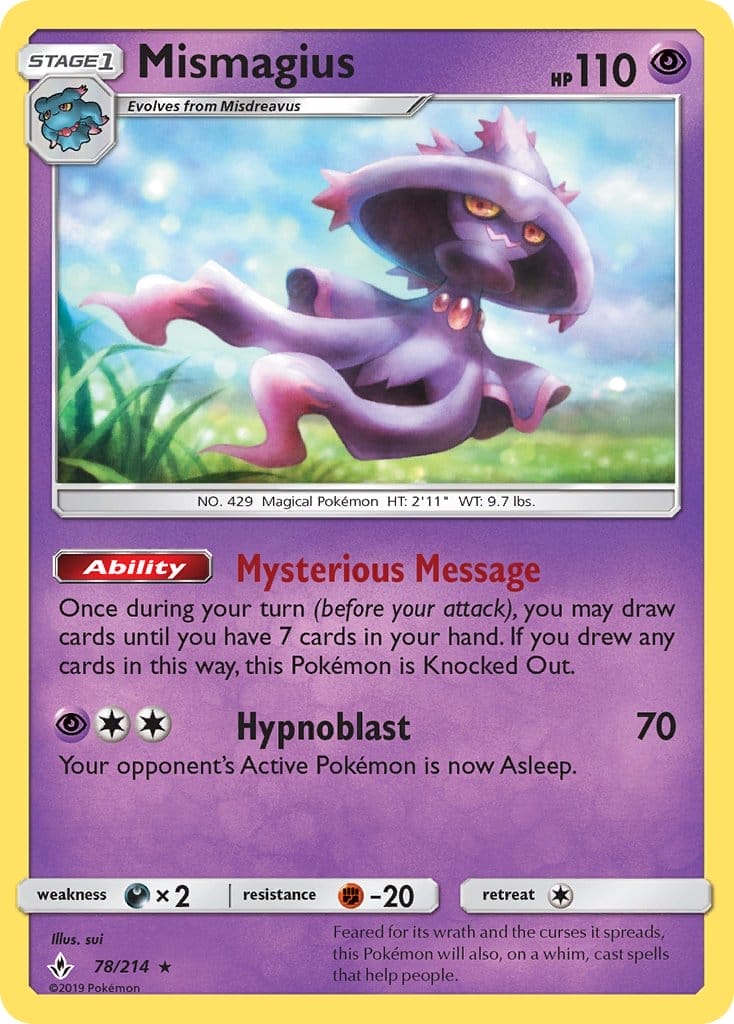 Mismagius Card From Unbroken Bonds Set