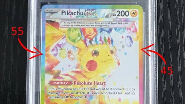 Close Up Shot Of A Pokemon Card's Centering