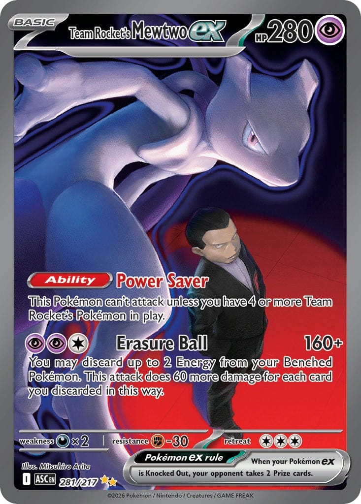 Team Rocket’s Mewtwo (281 Special Illustration Rare)