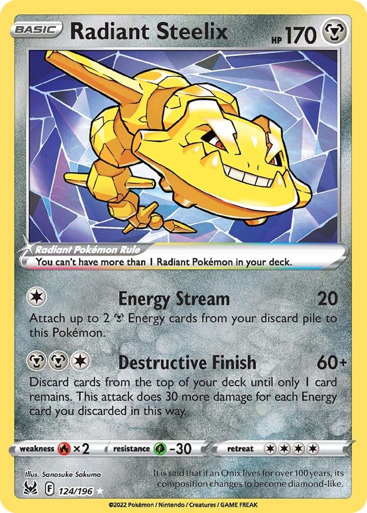 Radiant Steelix Card From Lost Origin
