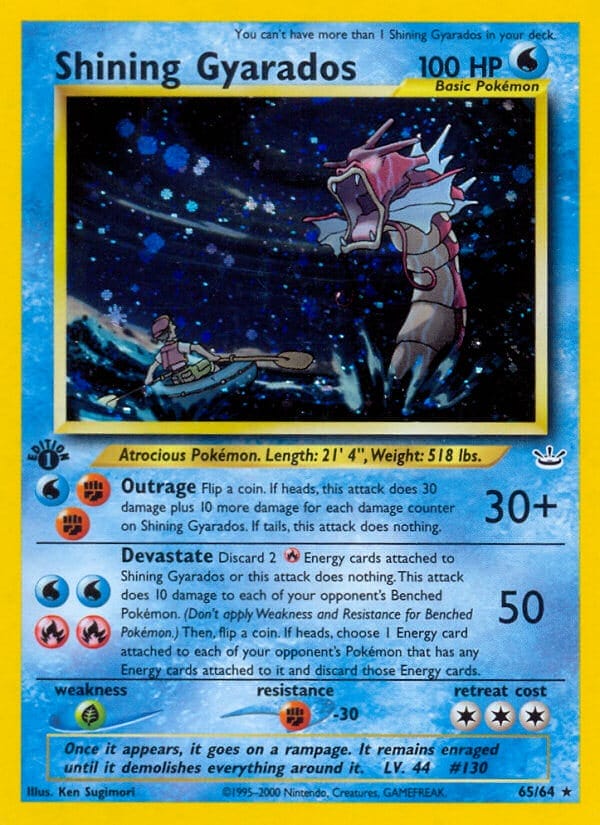 Shining Gyarados Card From Neo Revelation