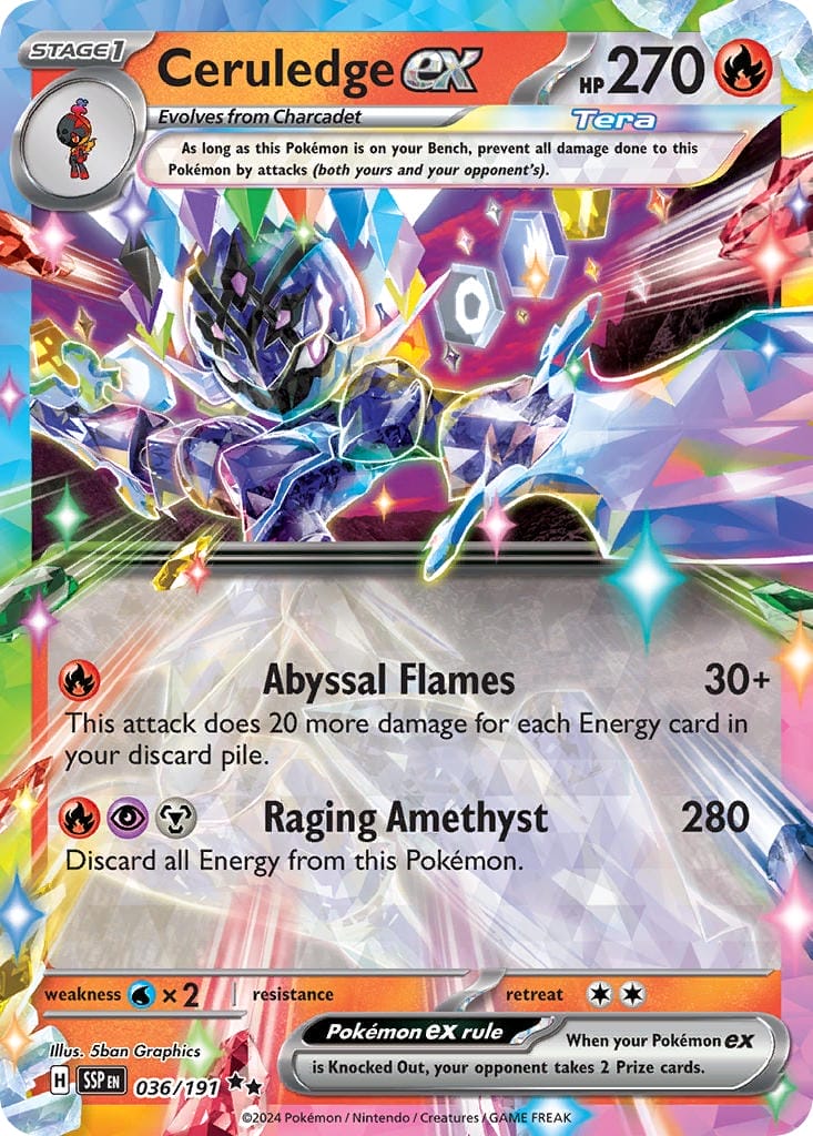 Double Rare Ceruledge Ex Surging Sparks